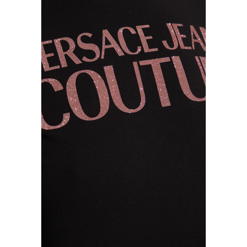 Versace Jeans Couture T-shirt met logo Black Dames