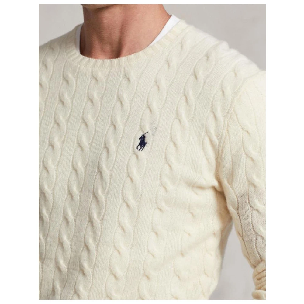 Polo Ralph Lauren Rondehals Kasjmier wollen trui Beige Heren