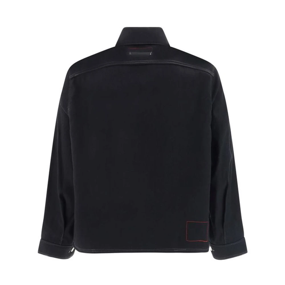 Junya Watanabe Klassieke wollen overhemd met knoopsluiting Black Heren