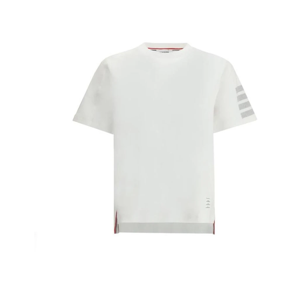 Thom Browne 4-Bar Stripe Short-Sleeve T-shirt Wit White Heren