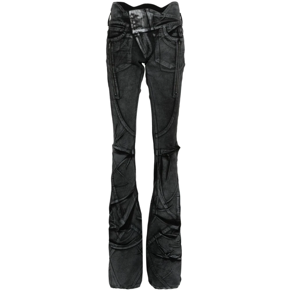 Ottolinger Zwarte bootcut jeans met geschilderd ontwerp Black Dames
