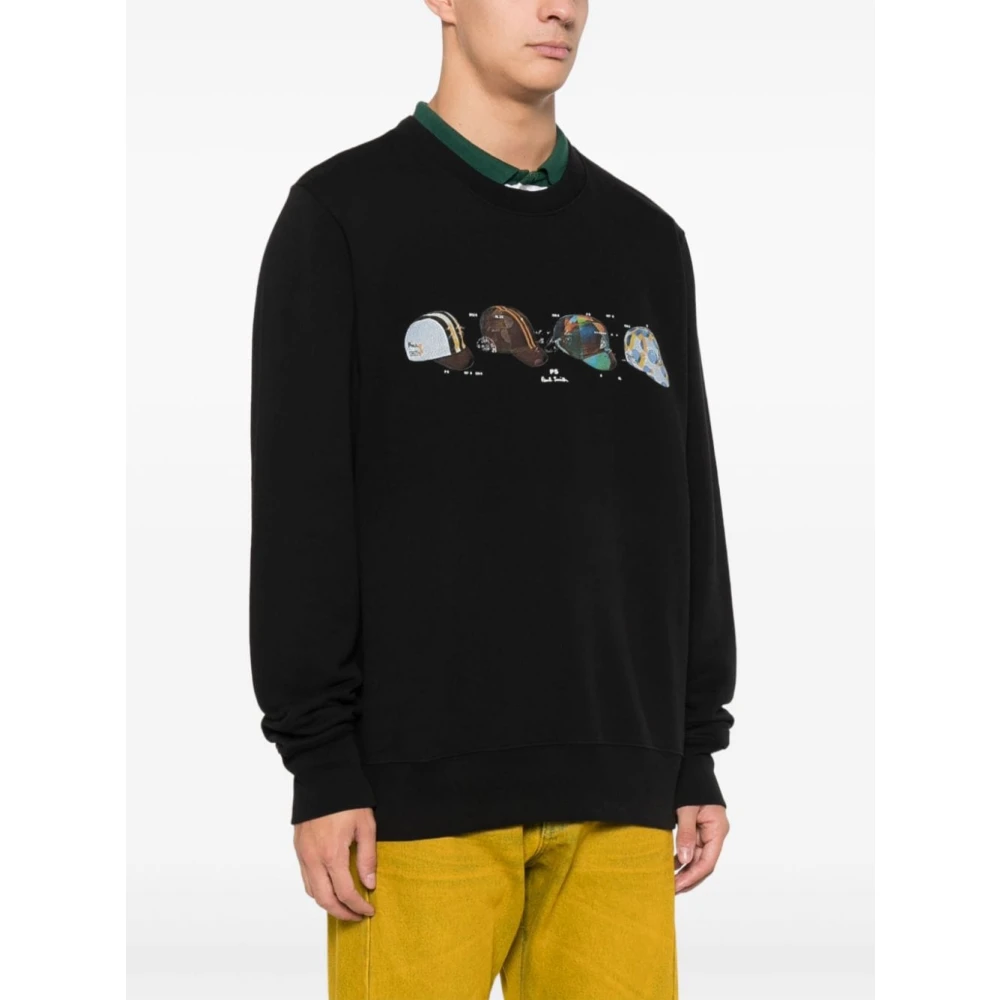 Paul Smith Zwarte Fietshelm Print Sweater Black Heren