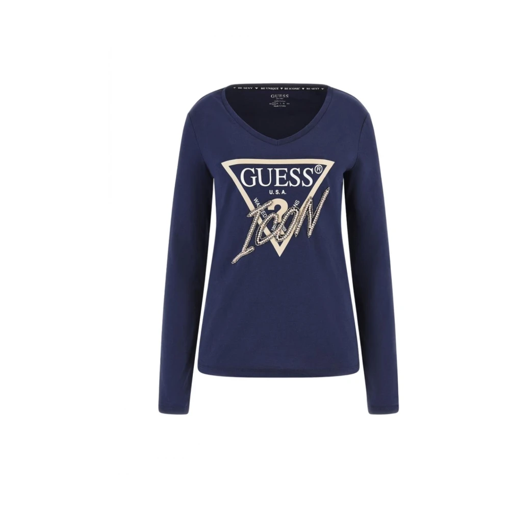 Guess Katoenen T-shirt Blue Dames