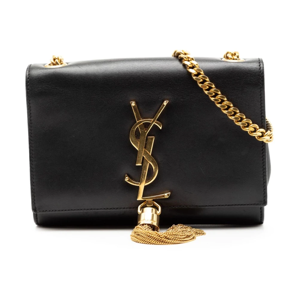 Saint Laurent Vintage Women's Black Pre-Owned Chain Tassel Bag