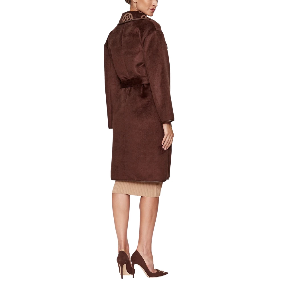 Guess Ludovica Logo Wrap Coat Brown Dames