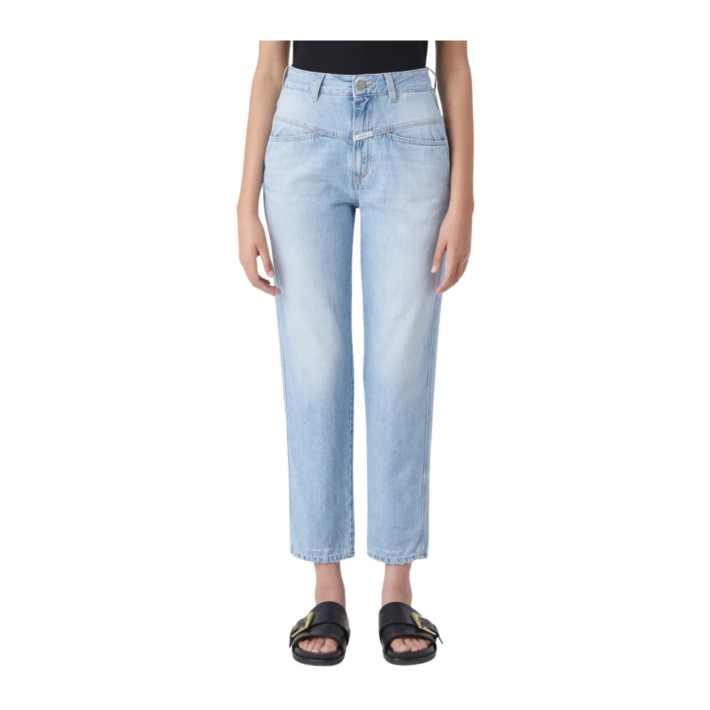 Closed Hoge Taille Cropped Jeans Blue Dames