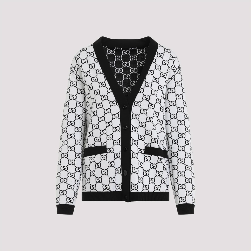 Gucci Reversible GG Wool Jacquard Cardigan Black Dames