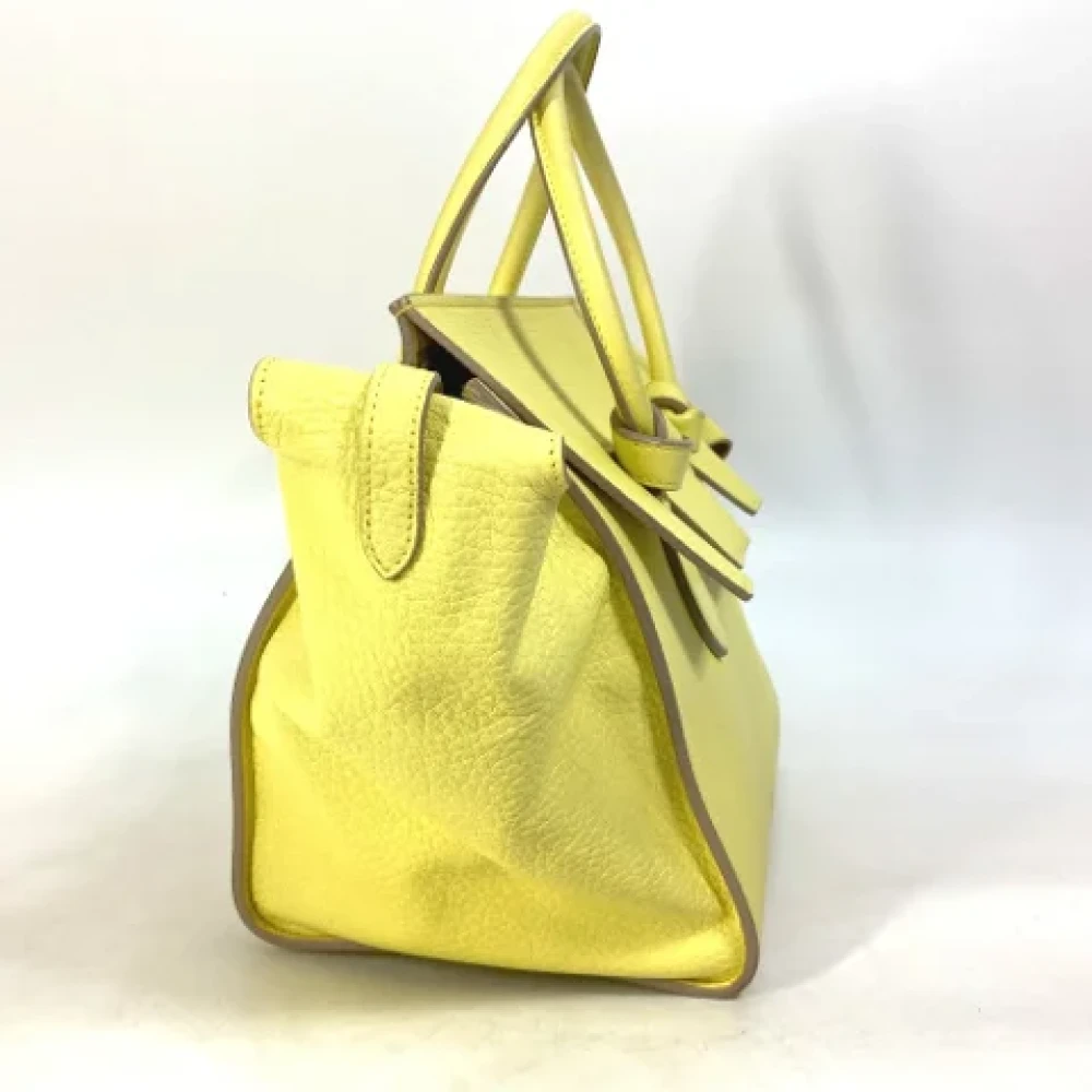 Celine Vintage Pre-owned Leather shoulder-bags Yellow Dames