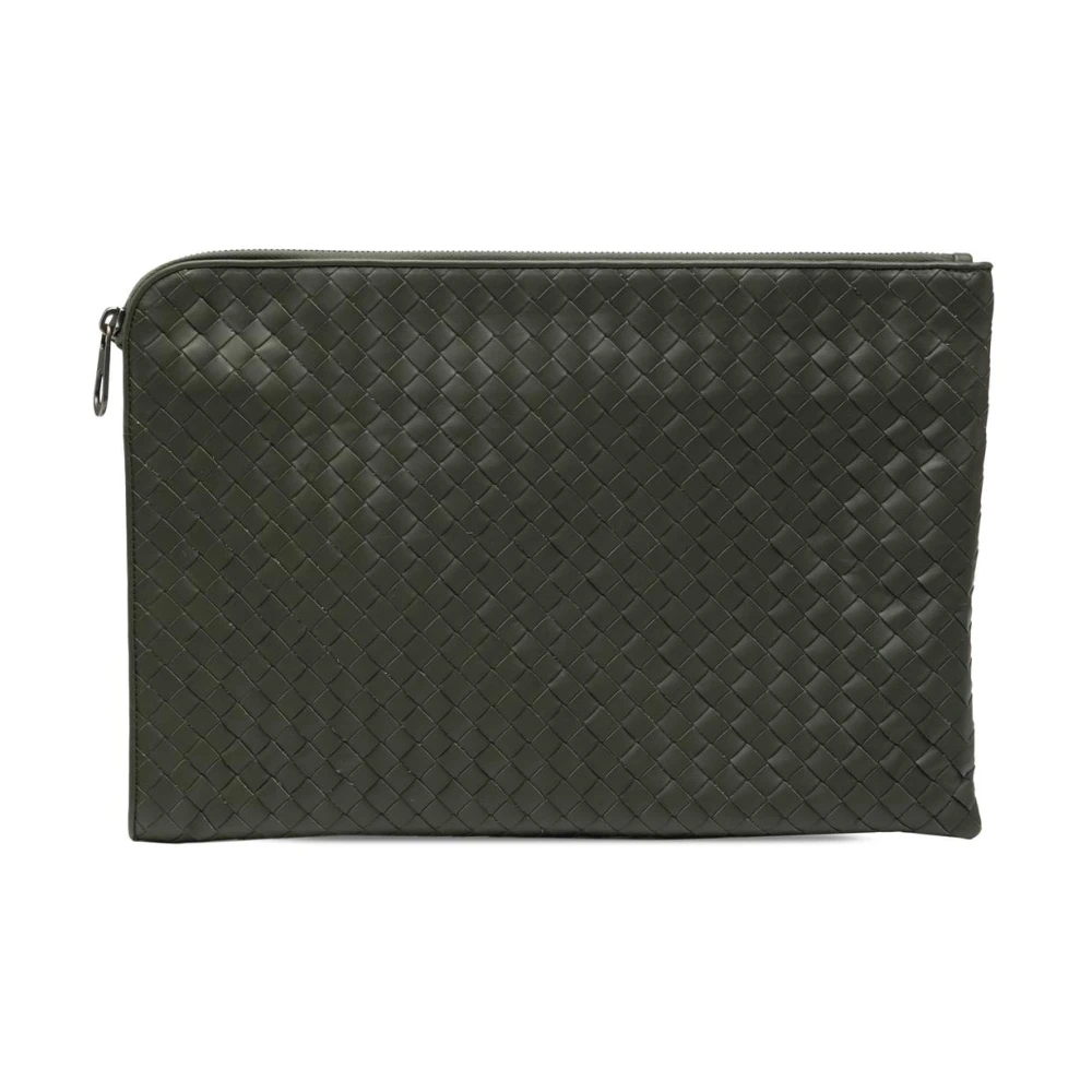 Bottega Veneta Vintage Women's Green Pre-Owned Zip Pouch