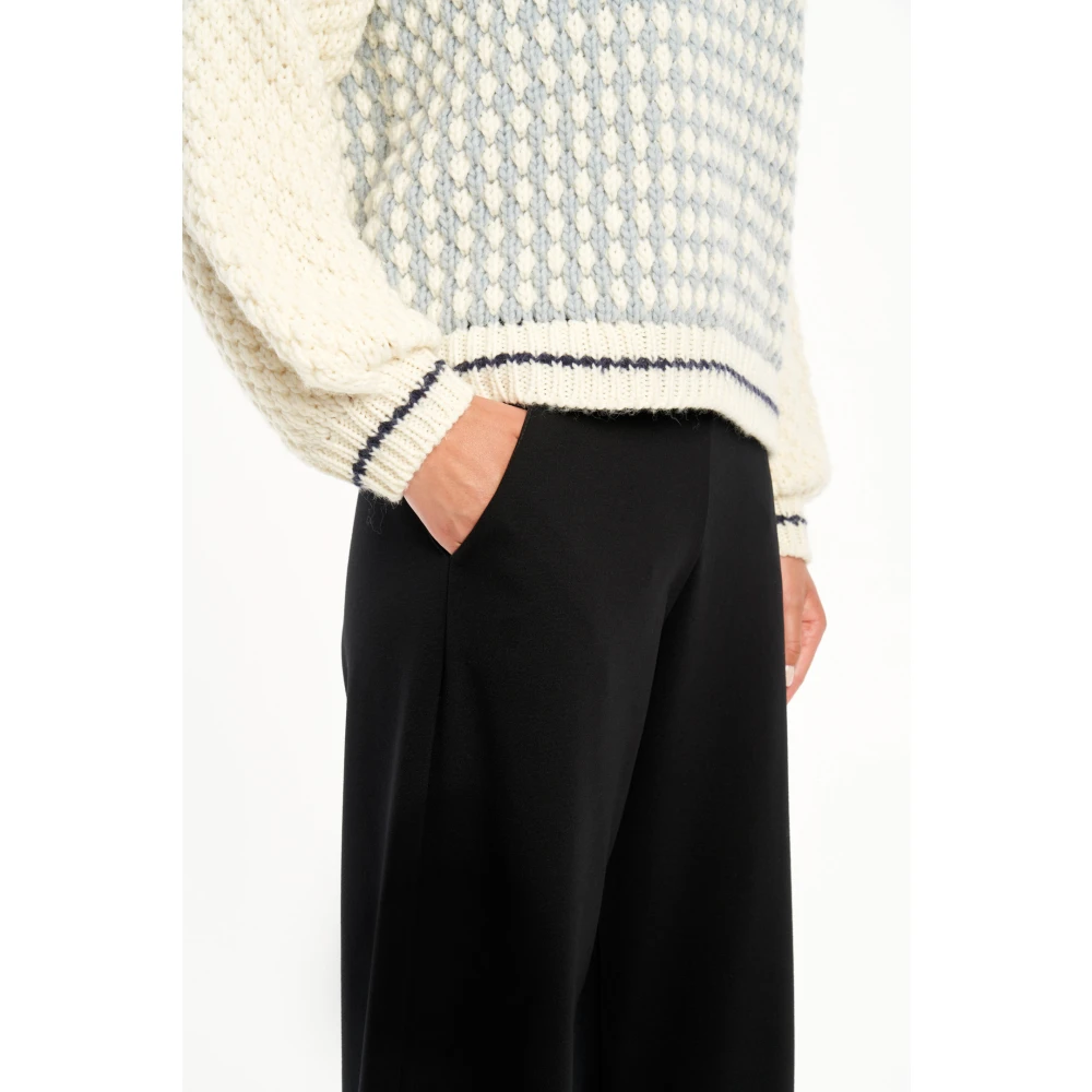 Vicario Cinque Ontspannen Elegante Wijde Broek Black Dames