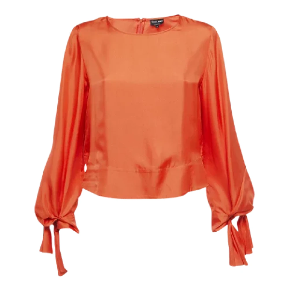 Armani Pre-owned Silk tops Orange Dames
