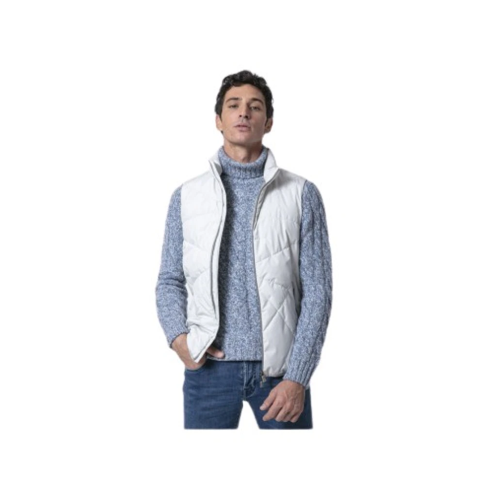 Herno Mannelijk Wit Mouwloze Quilted Vest