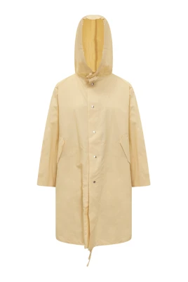 Logo Print Drawstring Coat