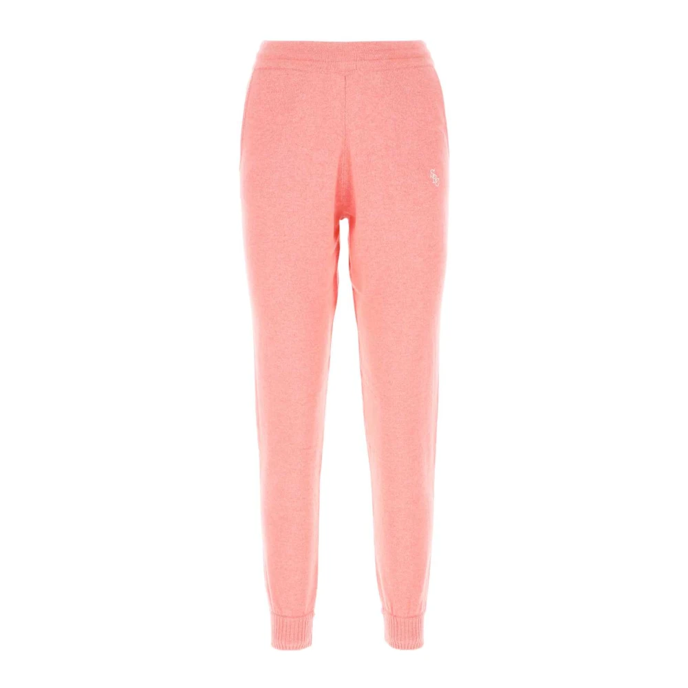 Sporty & Rich Rosa Cashmere Joggingbyxor Pink, Dam