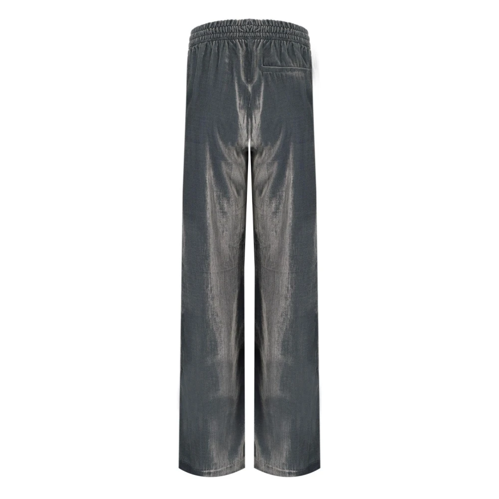 Cruna Blauwe Fluweel Wijde Pijp Broek Gray Dames