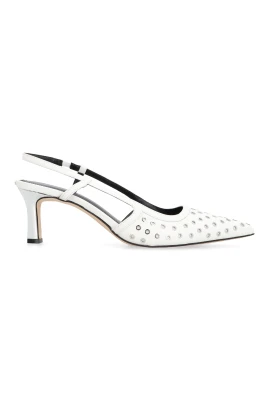 Alora Grommeted Läder Slingback Pumps