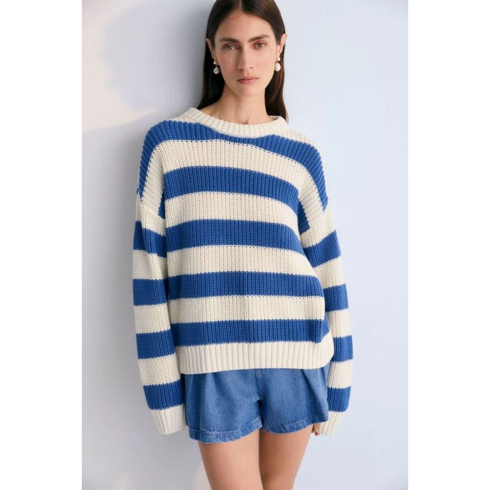 The New Society Leto Woman Jumper Cobalto Blue Dames