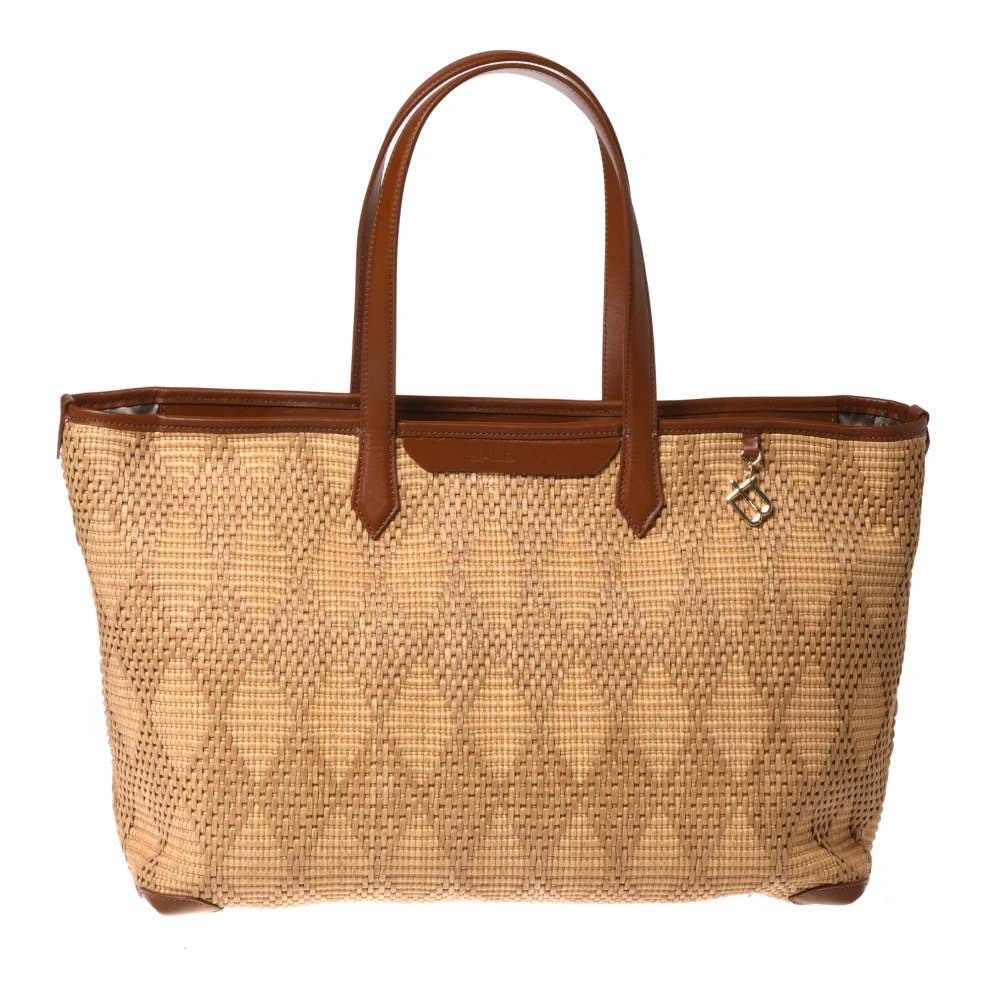 Baldinini Women's Beige Raffia Tote Bag - Shopping Bags - One Size - Bags