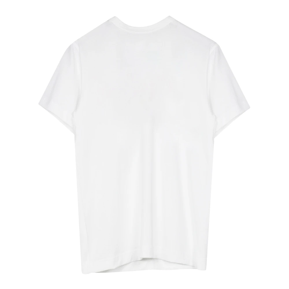 Comme des Garçons Wit Katoenen Print T-Shirt White Heren