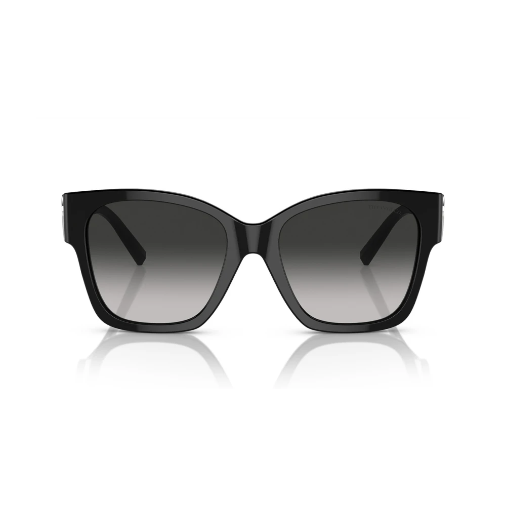 Tiffany Women's Black Sophisticated Square Sunglasses With Iconic Heart Detail