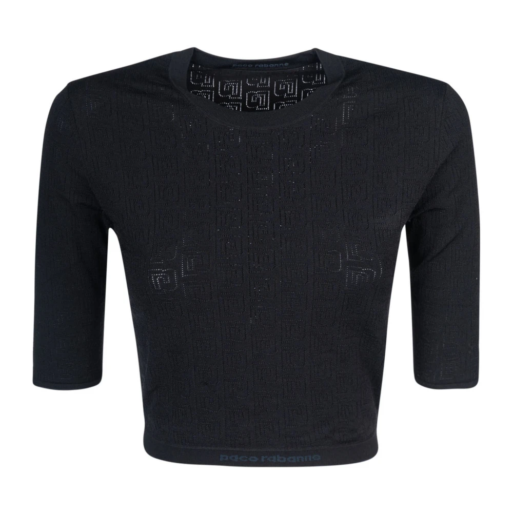 Paco Rabanne Zwarte Pull Sweater Black Dames