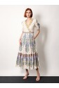 robe-en-coton-a-manches-courtes-multicolore