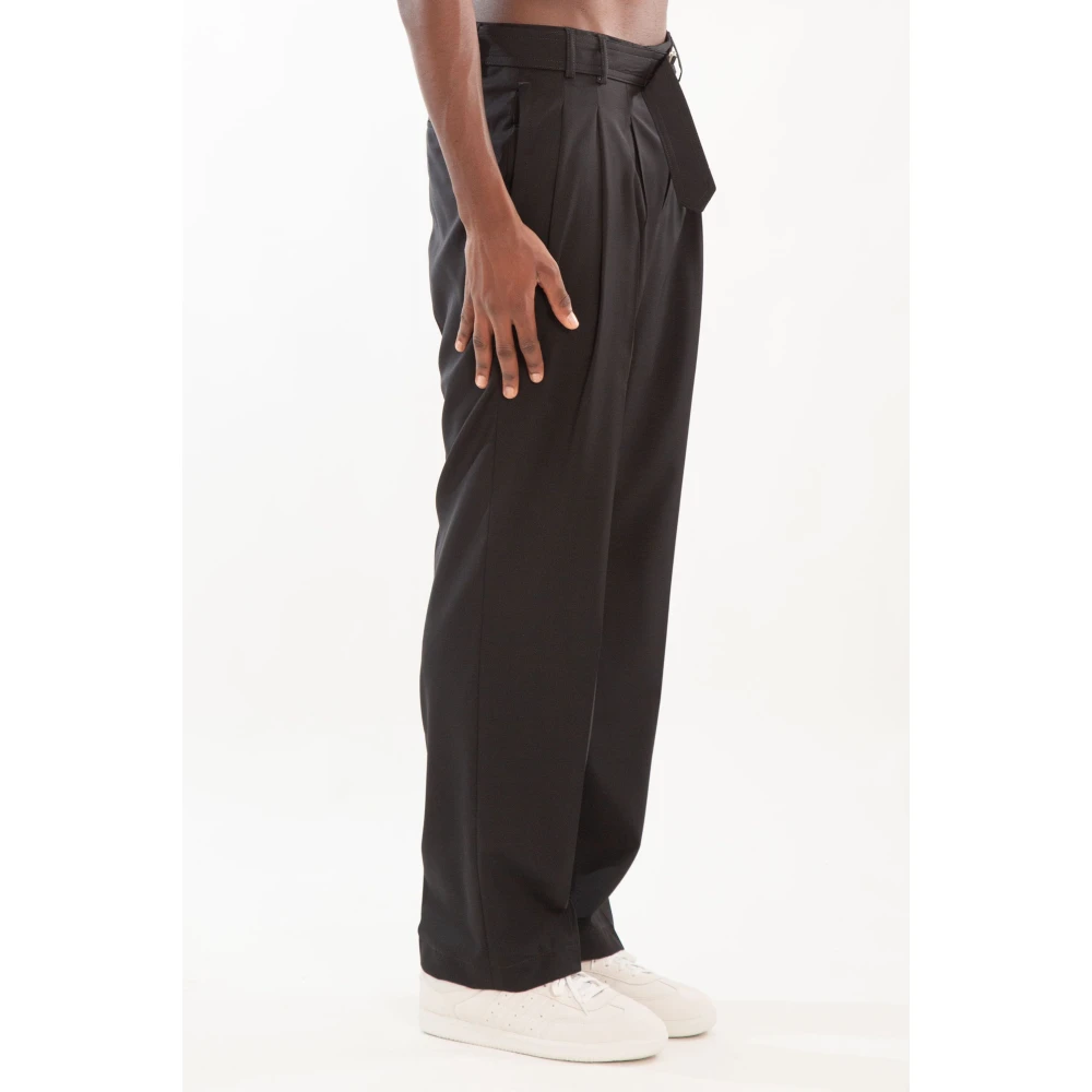 Costumein 3-Pleats Riem Broek Black Heren