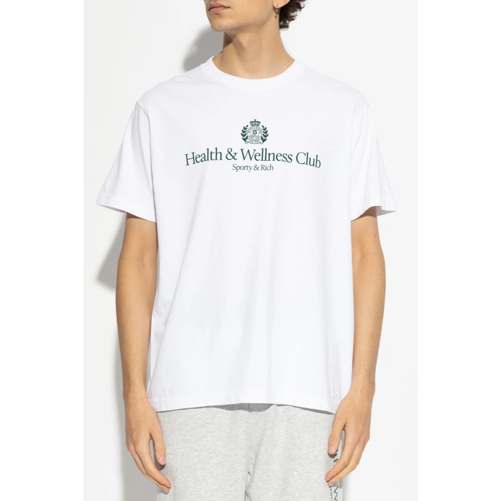 Sporty & Rich T-shirt uit de H&W Crest-collectie White Unisex