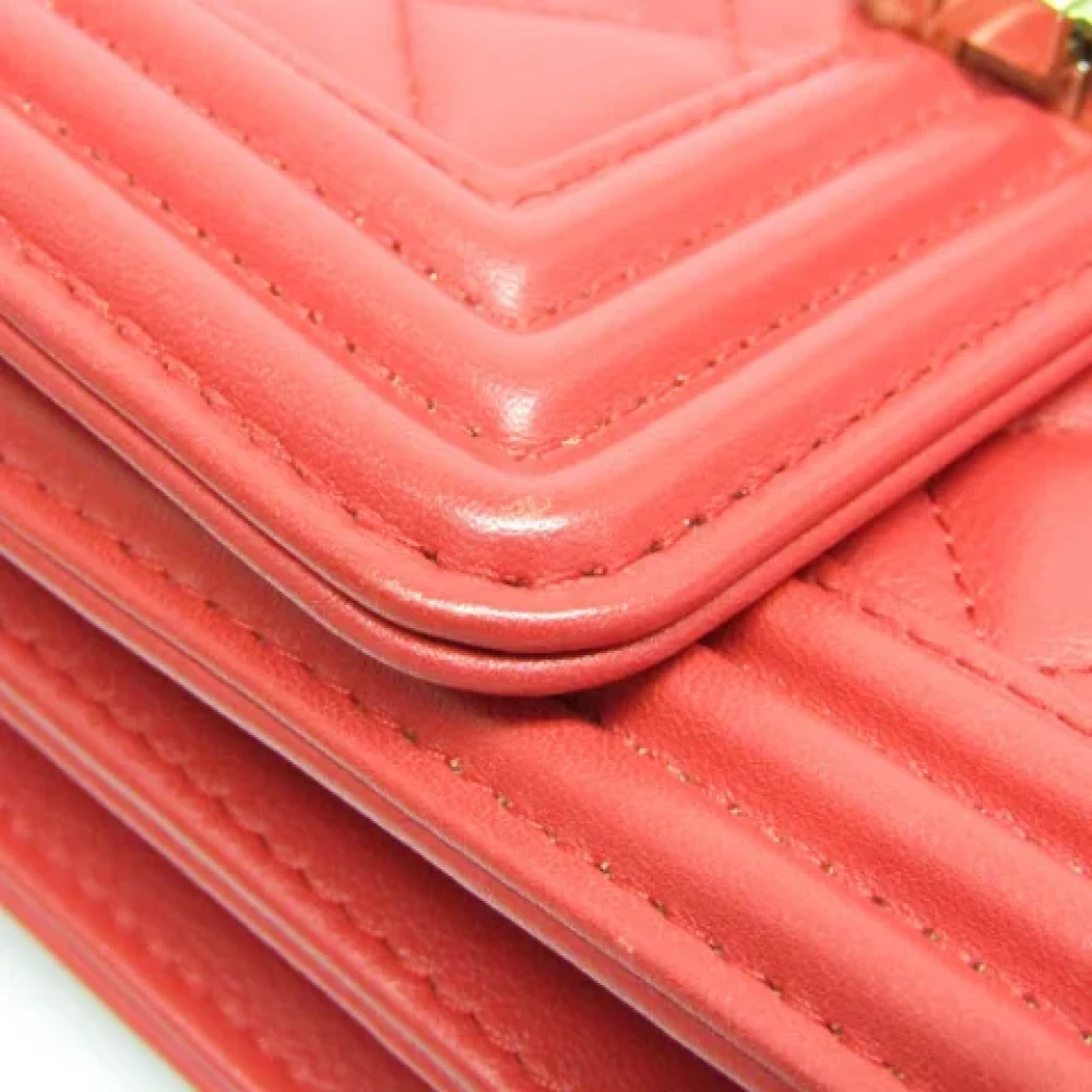 Chanel Vintage Pre-owned Leather shoulder-bags Red Dames