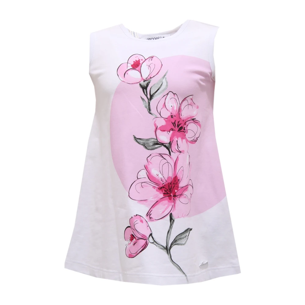 Simonetta Girls Multicolor Kids Sleeveless Tops, 2 Y, Maxi Maglia Mini Top 2A1162 Ad030