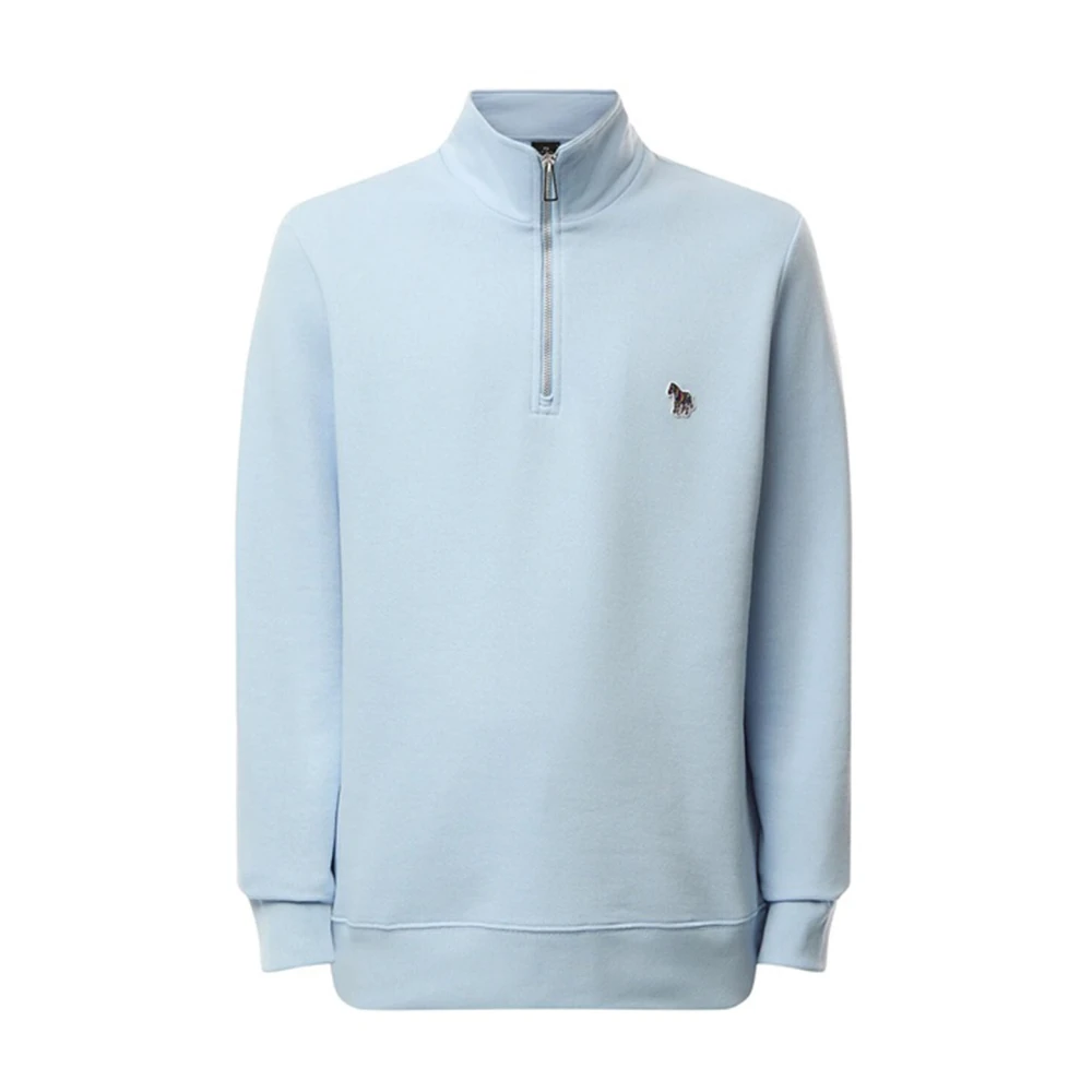 Paul Smith Men's Blue Sweatshirts, Xl, Zebra Quarter Zip Sweatshirt