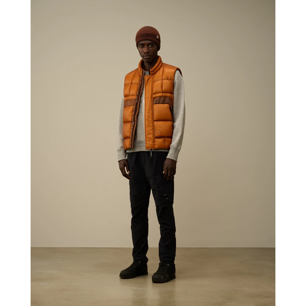 C.P. Company Oranje Hooded Puffer Vest Orange Heren