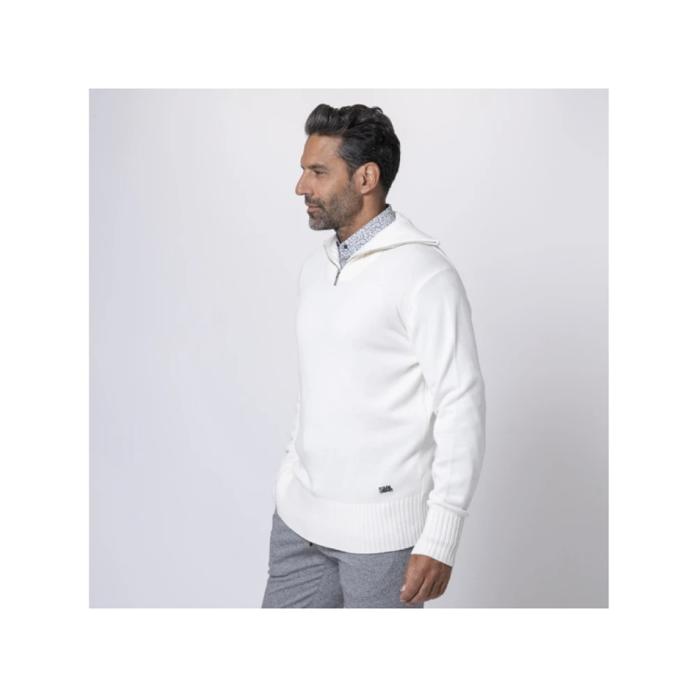 Karl Lagerfeld Off-white pullover met ritssluiting White Heren