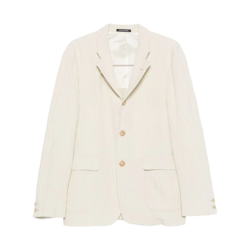 Emporio Armani Mannelijk Beige Kostuums Heren, L, Single-Breasted Jacket