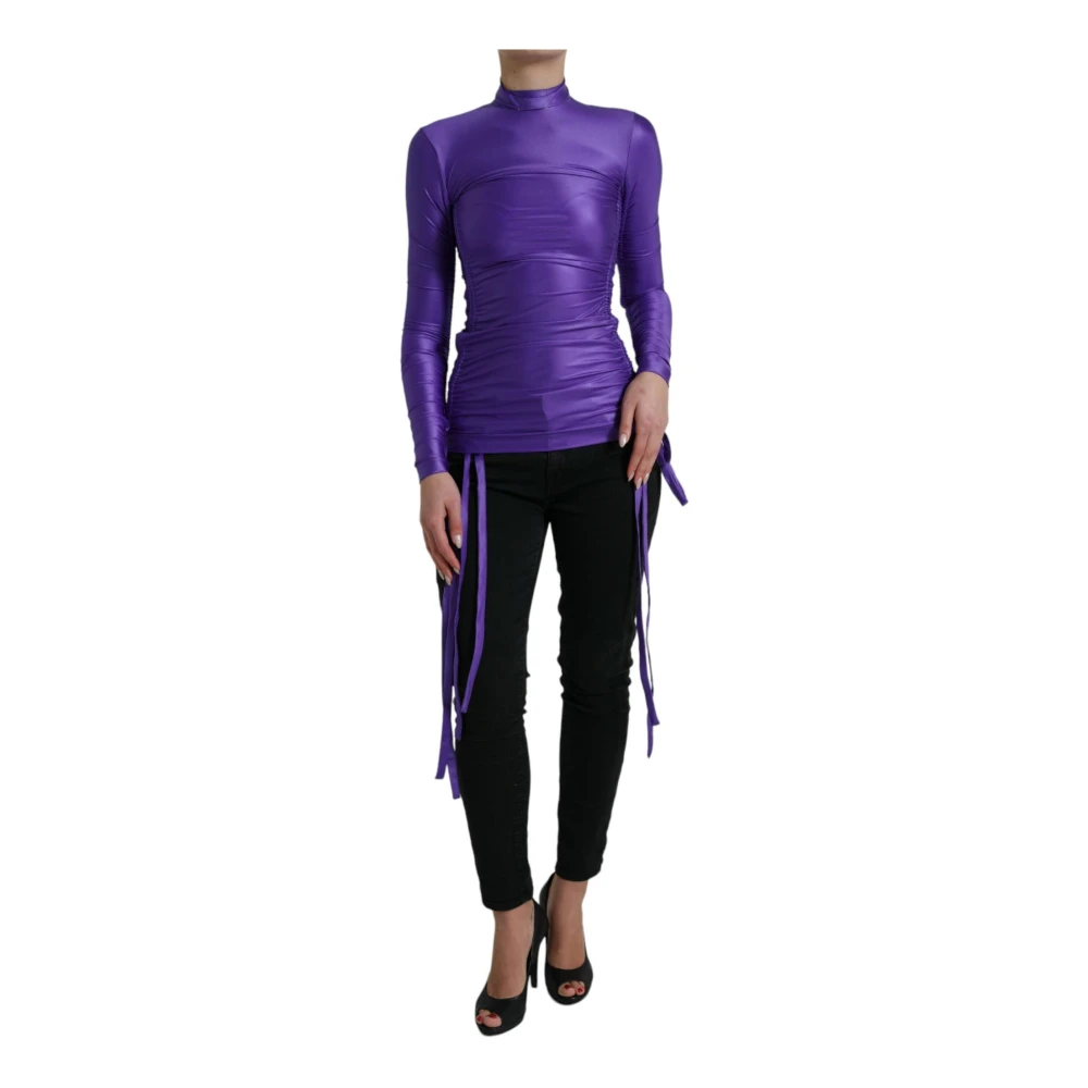 Dolce & Gabbana Long Sleeve Tops Purple Dames