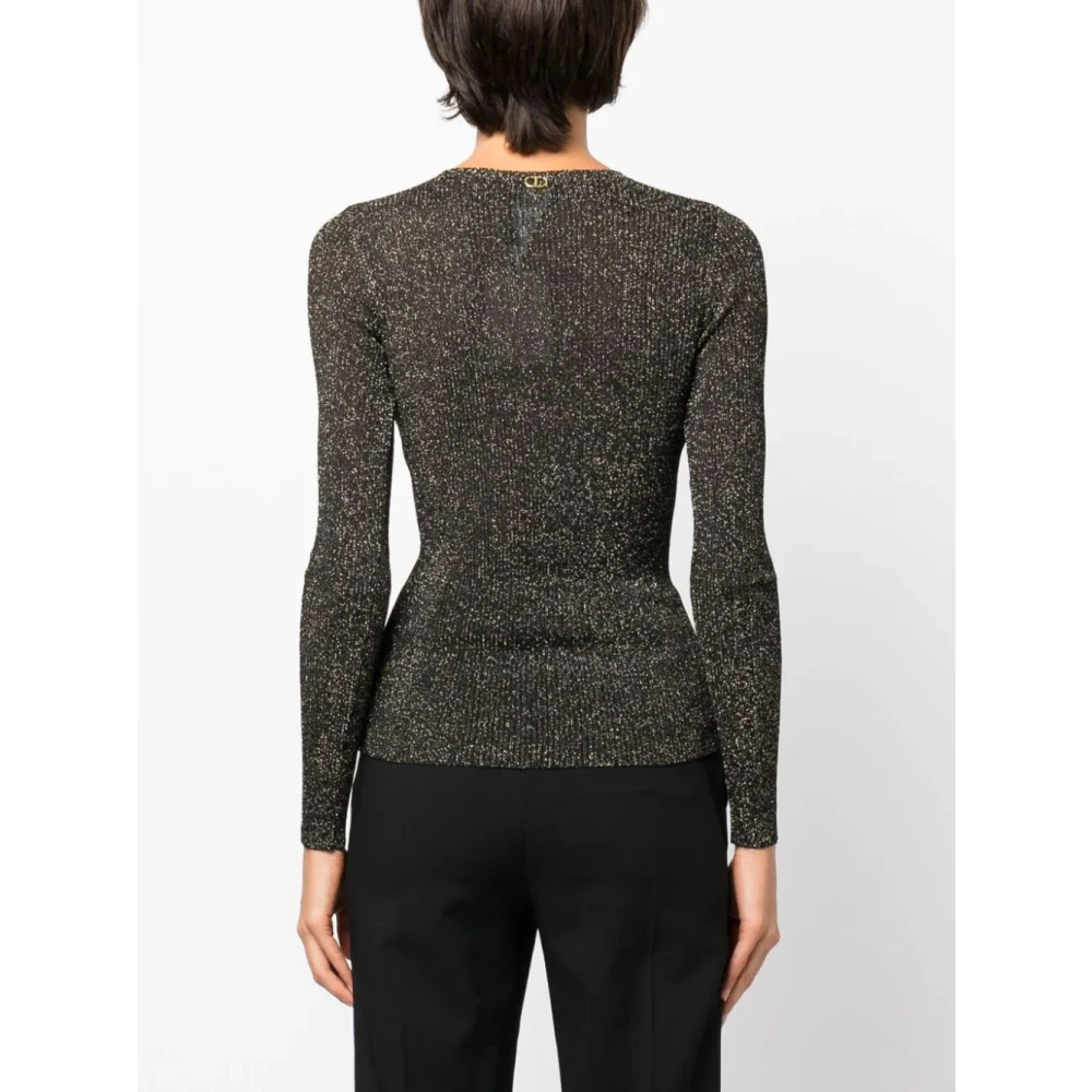 Twinset Lurex Ribtrui Black Dames
