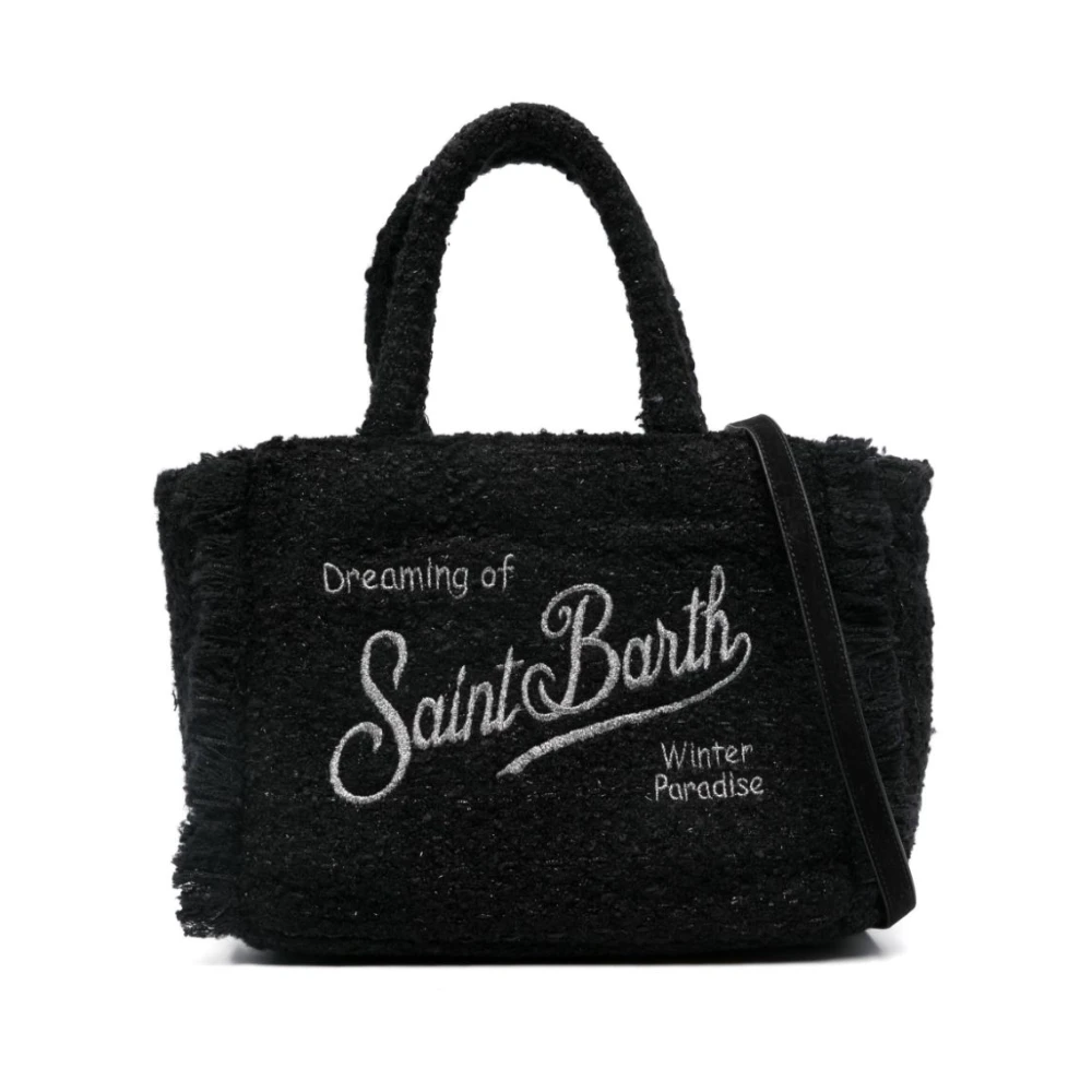 MC2 Saint Barth Zwarte Tweed Top Handtas Black Dames