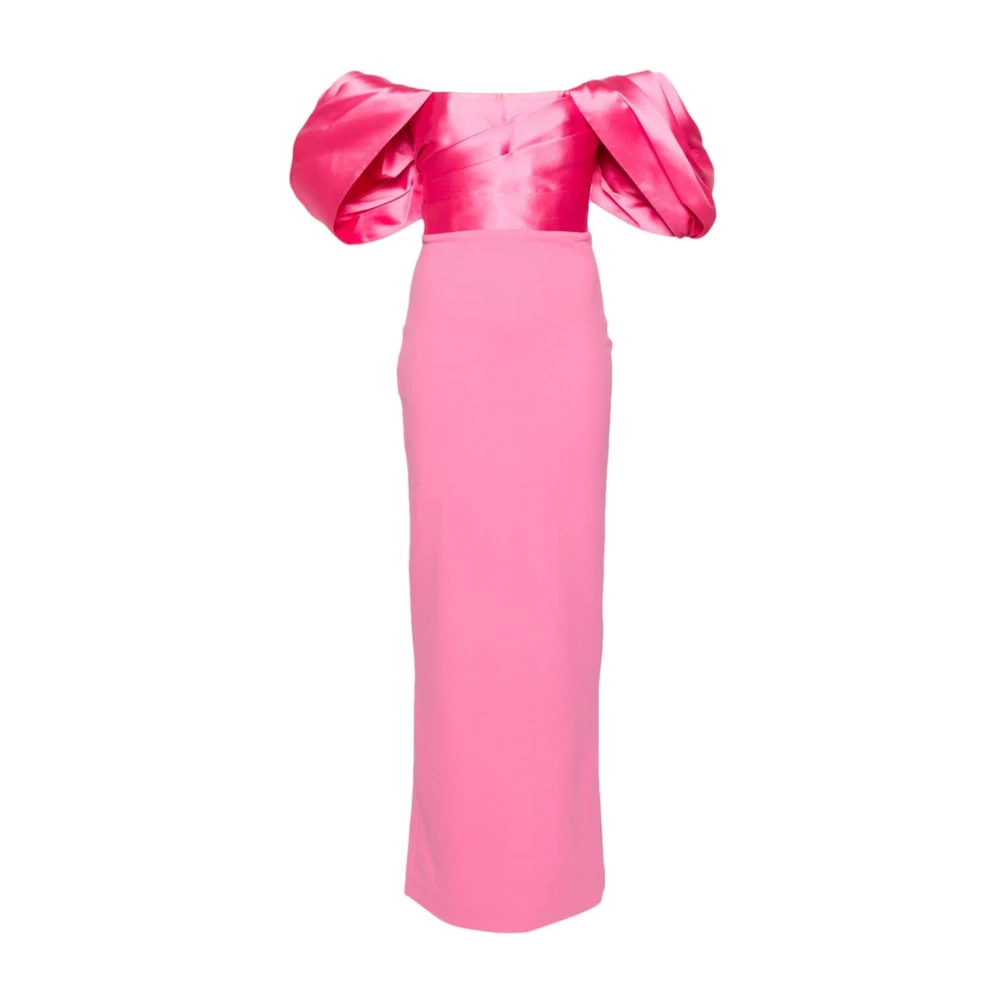 Solace London Roze Off-Shoulder Jurk met Geplooide Details Pink Dames