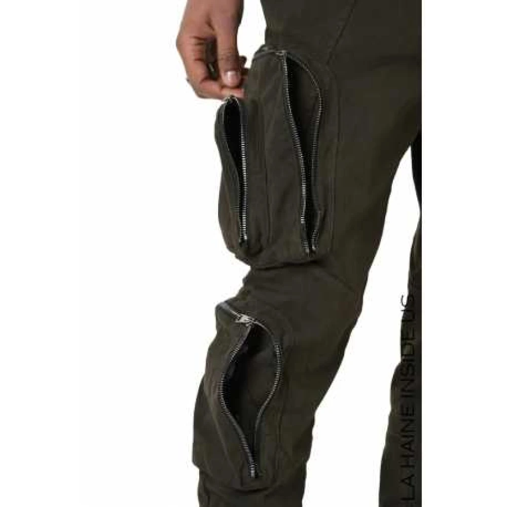 La Haine Inside Us Khaki Cargo Broek met Meerdere Ritszakken Green Heren