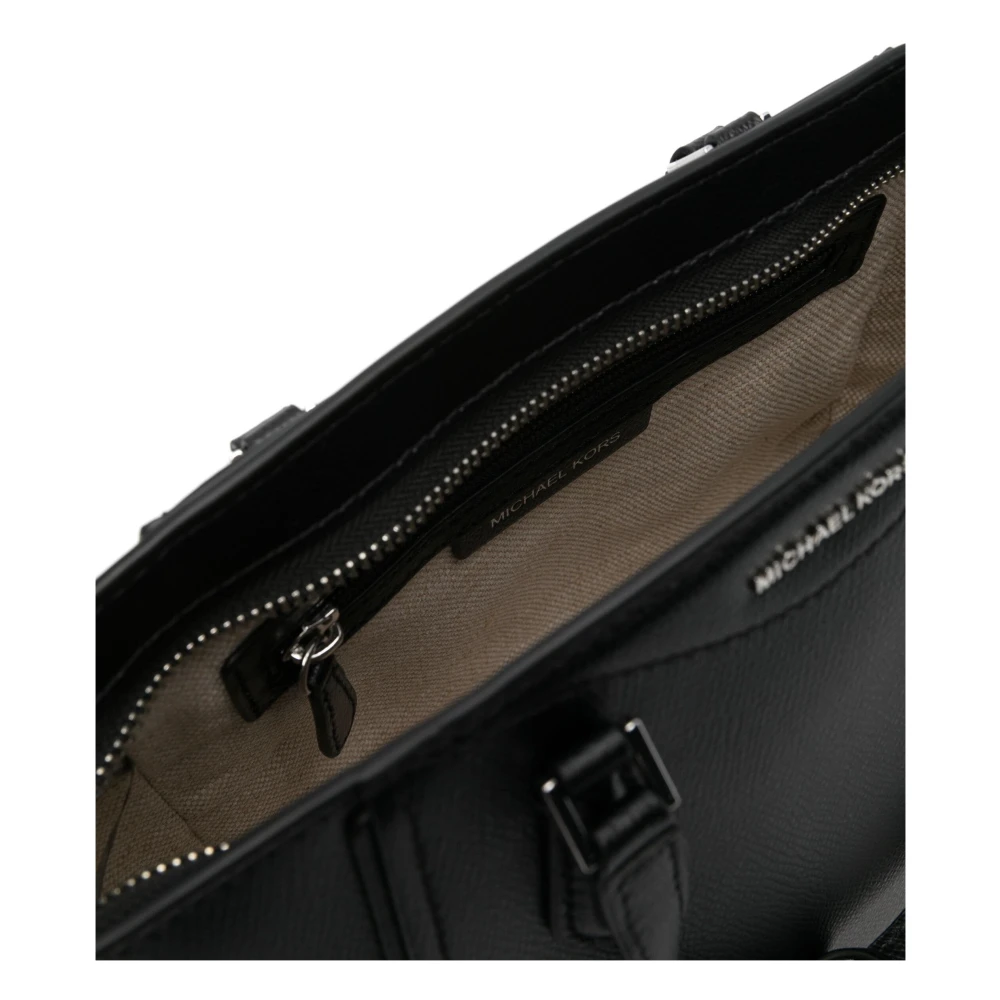 Michael Kors Taryn Kleine Lederen Convertible Crossbody Tas Black Dames