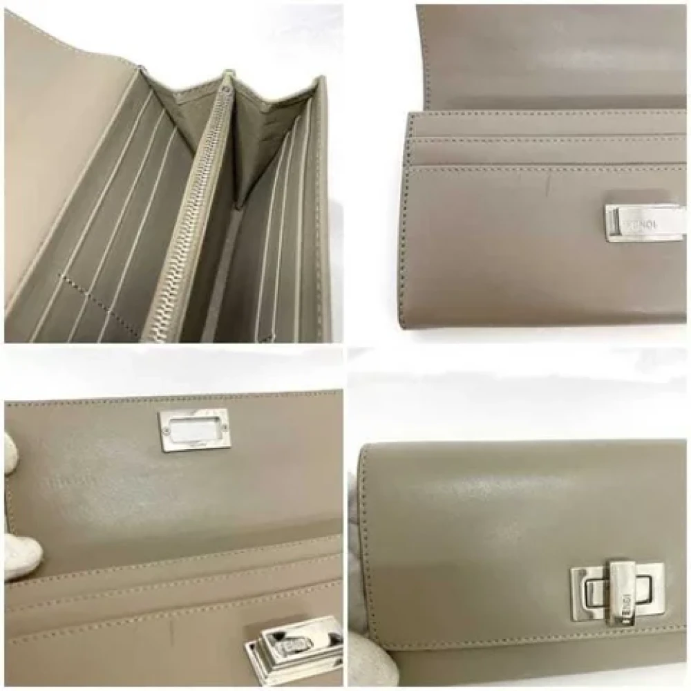 Fendi Vintage Pre-owned Leather wallets Gray Dames