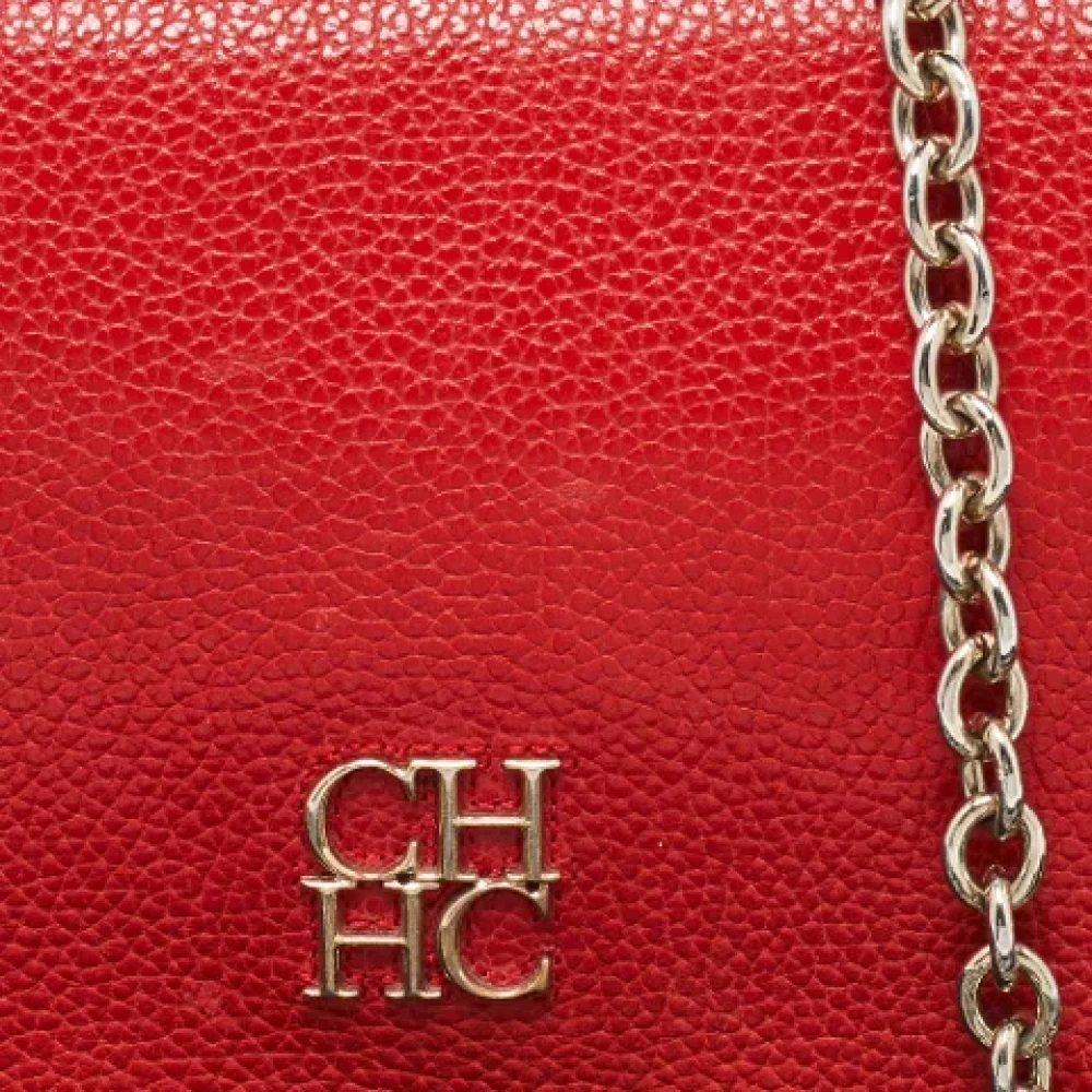 Carolina Herrera Pre-owned Leather clutches Red Dames