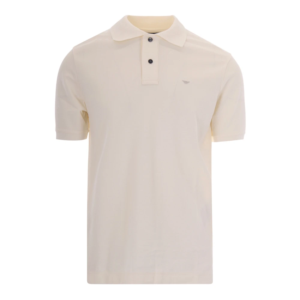 Emporio Armani Men's White Polo Shirts, Xl, Slim Piqué Polo Shirt