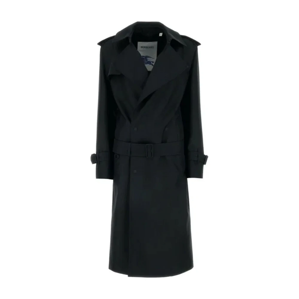 Burberry Zijden twill double-breasted trenchcoat Black Dames