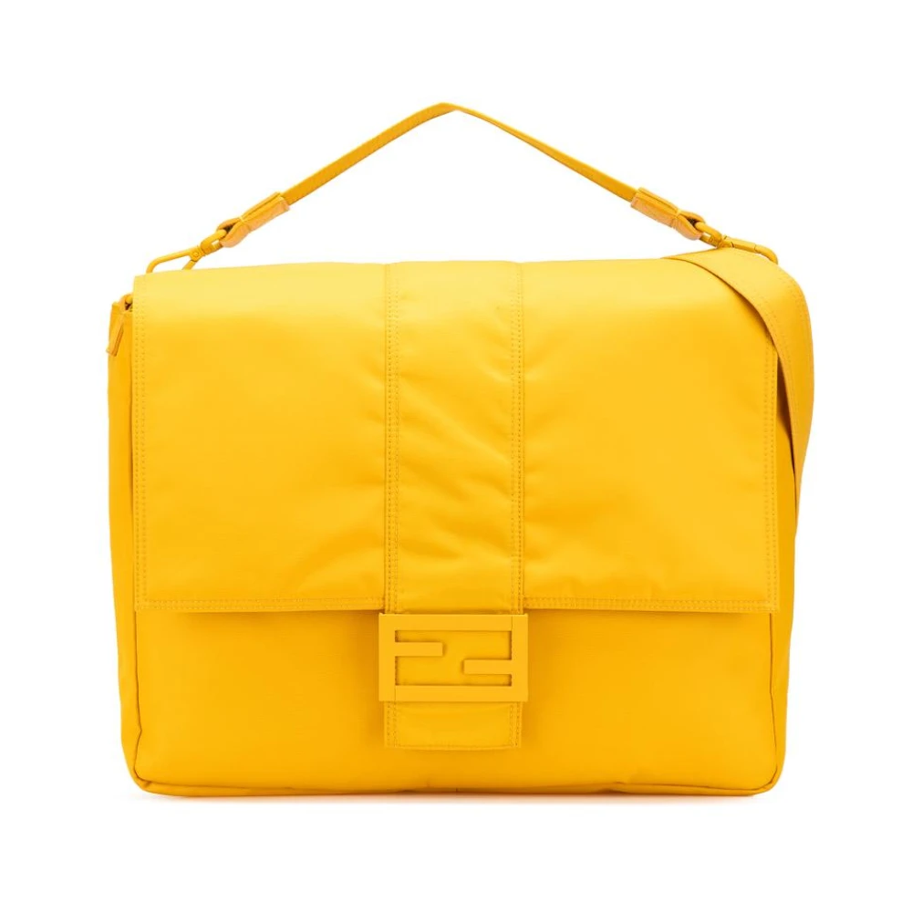 Fendi Vintage Women's Yellow Pre-Owned Padded Fabric Bag - Vintage Handbags - One Size- Pre-Owned