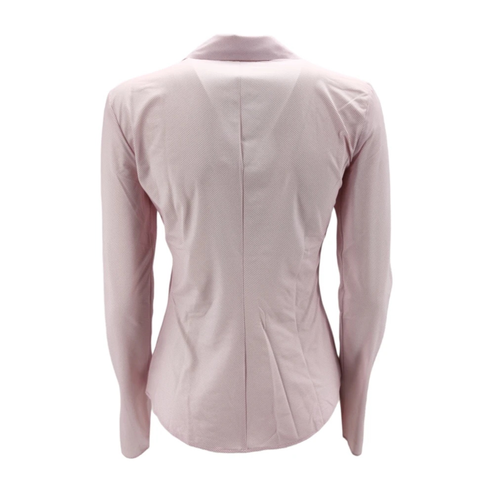 Xacus Micro Pied de Poule Slim Fit Overhemd met Lange Mouwen Pink Dames