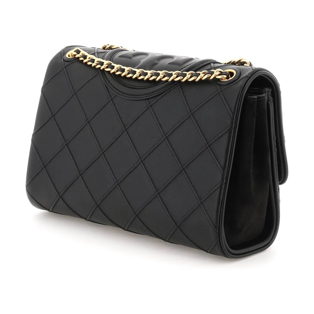 TORY BURCH Geperforeerde diamantgestikte schoudertas Black Dames