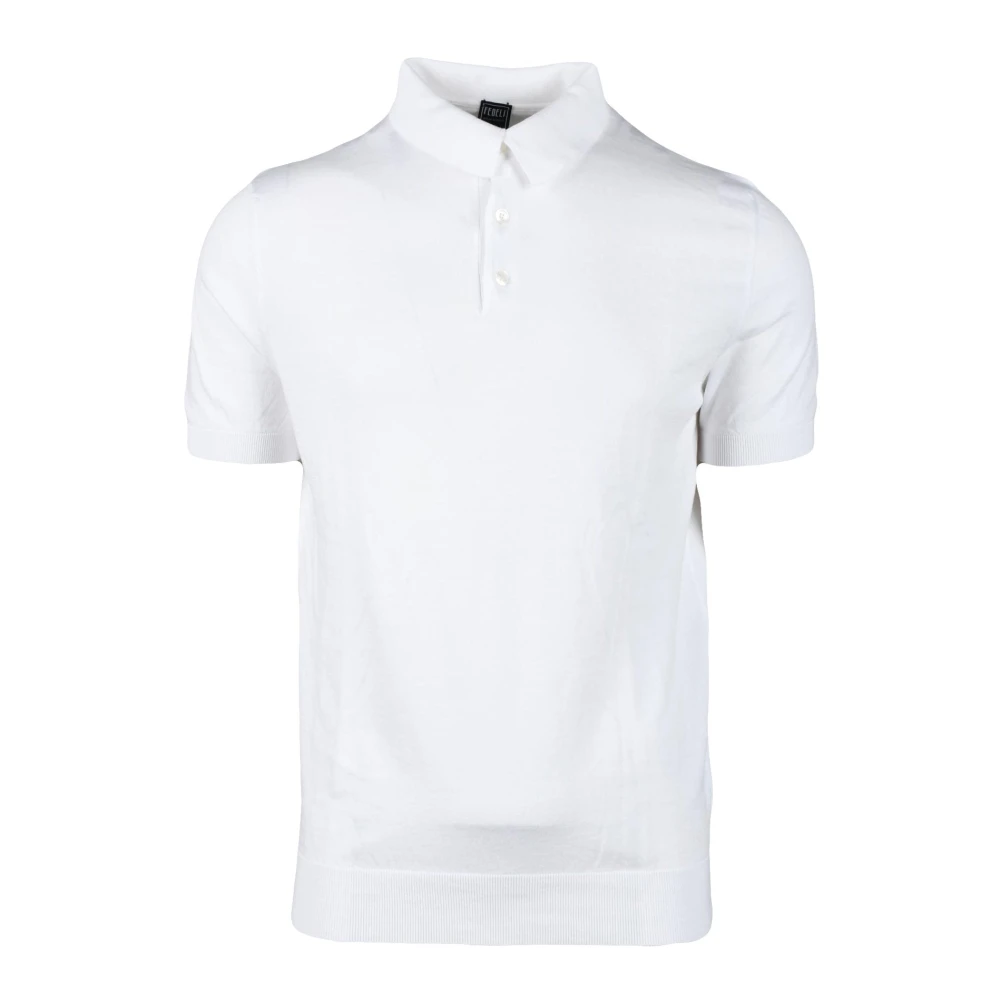 Fedeli White Cotton Polo Shirt - Male - Polo Shirts - 2XL - Tops