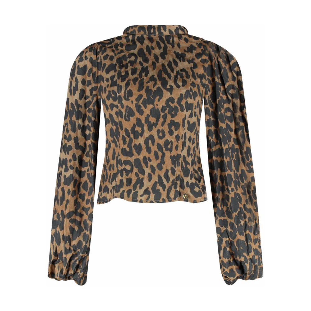 Harper & Yve Lange mouw top Floor-Ls Brown Dames