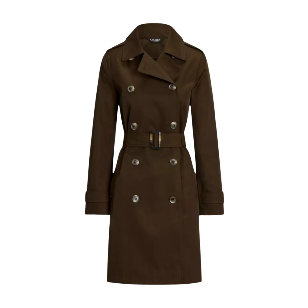 Ralph Lauren Waterdichte groene trenchcoat met riem Green Dames